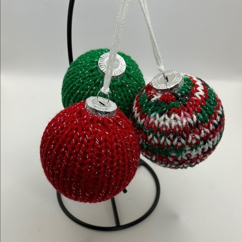 Festive Hand Knit Christmas Ornaments